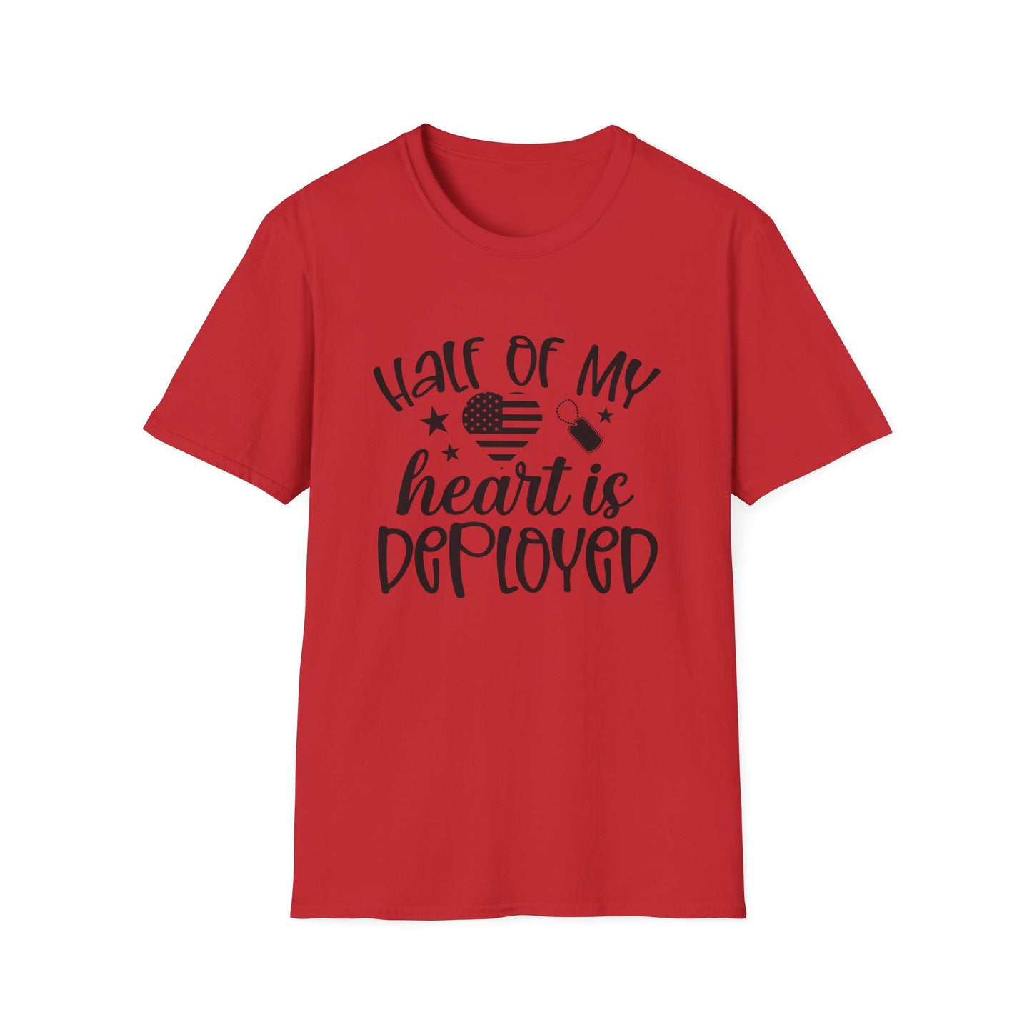 Unisex Softstyle T-Shirt - half of my heart is deployed