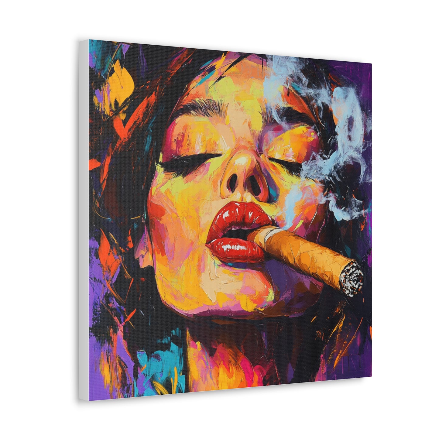 Canvas Gallery Wraps - Woman Smoking Cigar