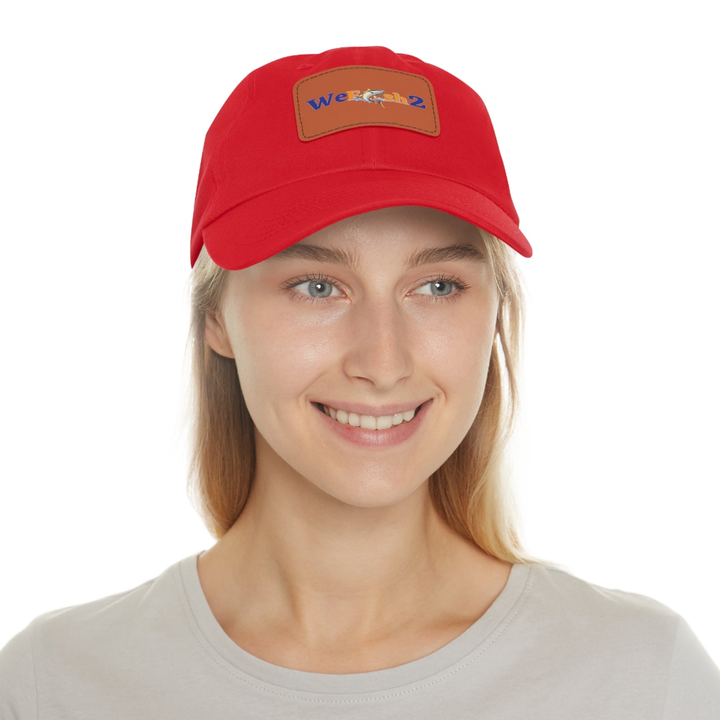 Dad Hat with Leather Patch (Rectangle) - WeFish2