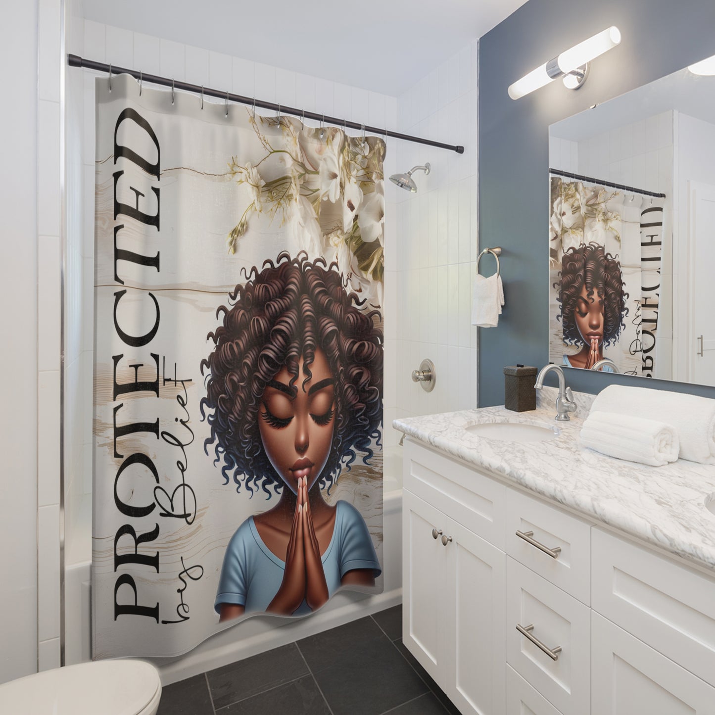 Shower Curtains - Protected by Belief