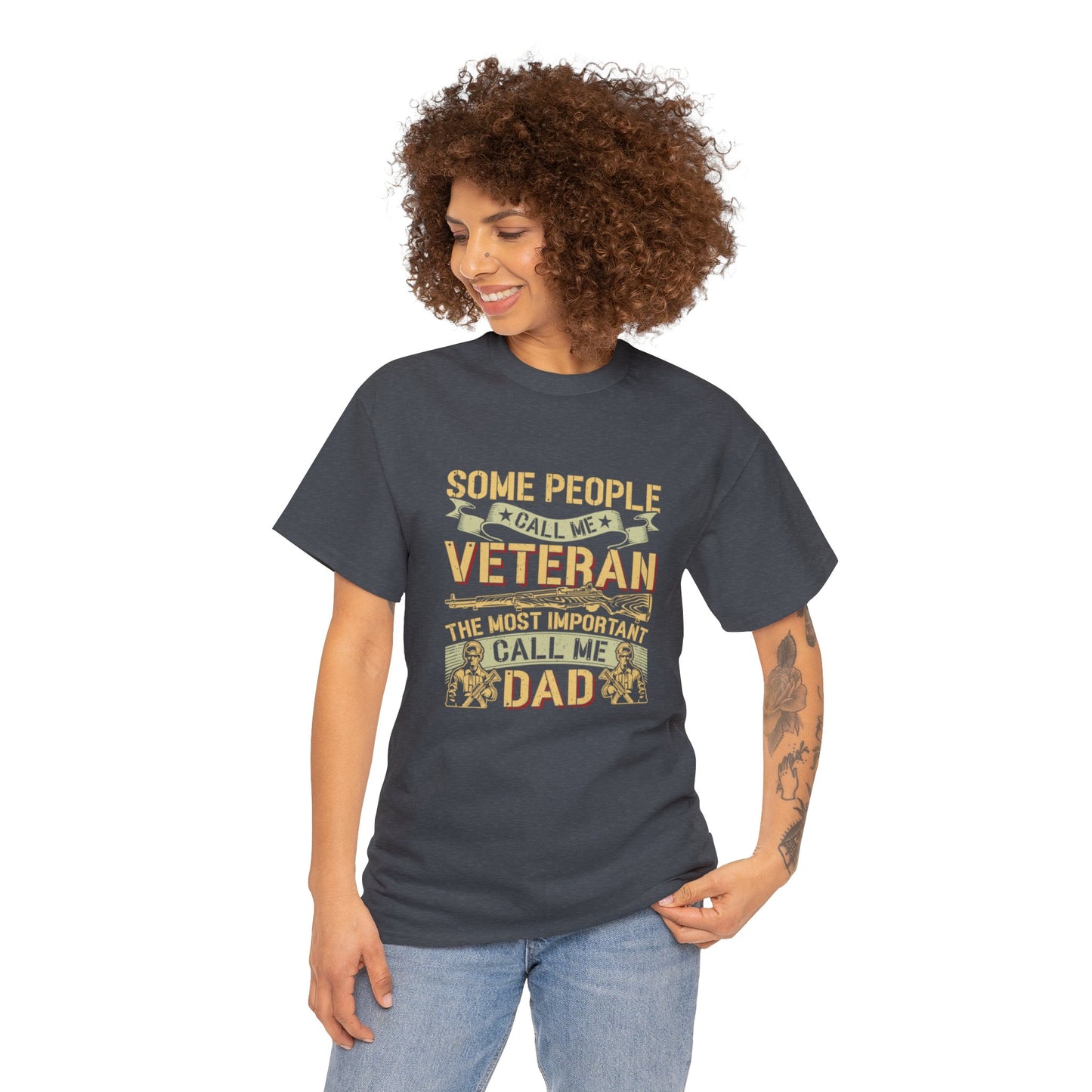 Unisex Heavy Cotton Tee - Veteran DAD