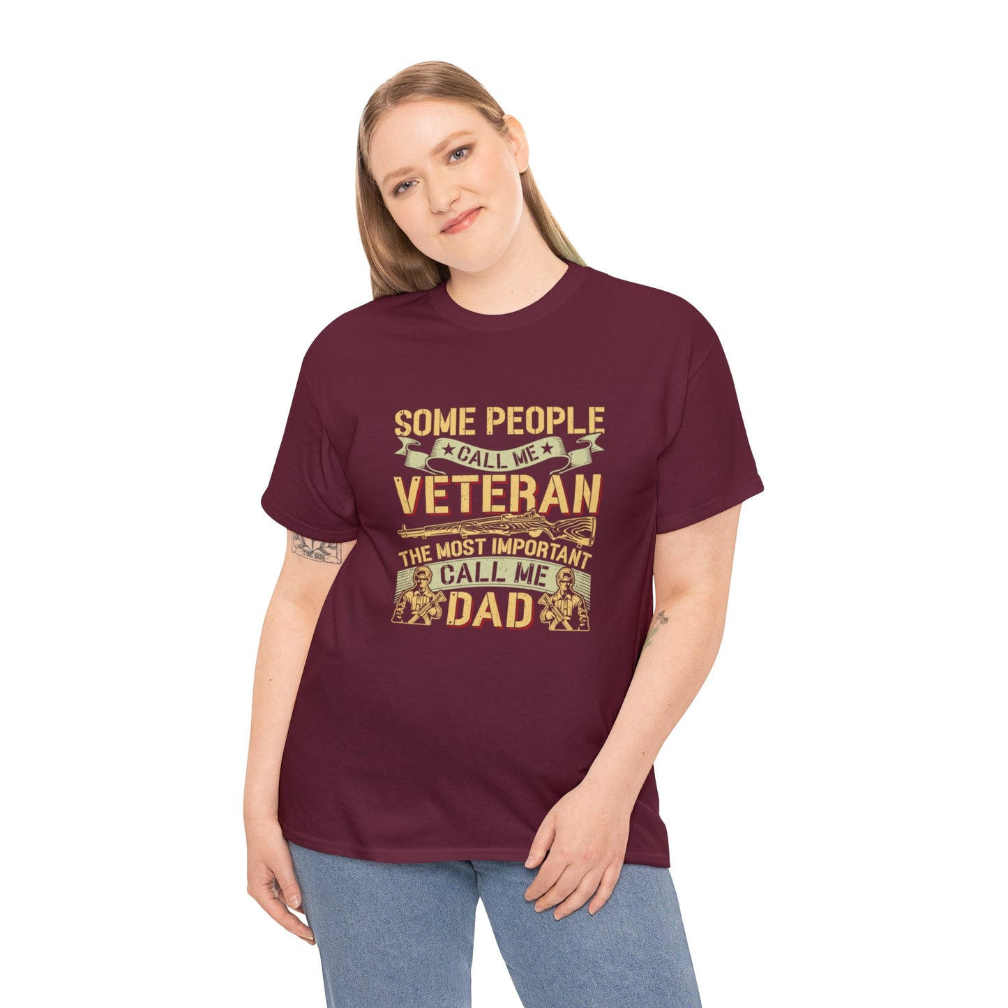 Unisex Heavy Cotton Tee - Veteran DAD
