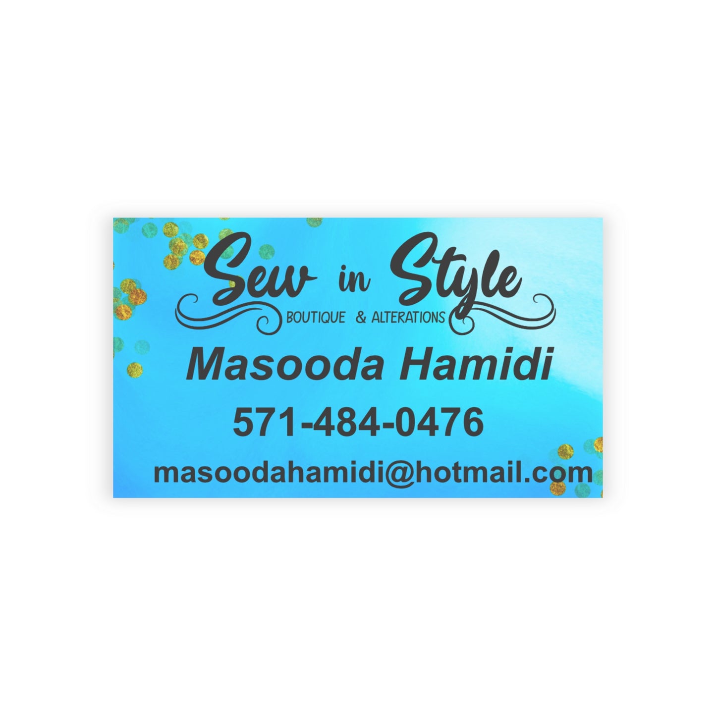 Personalized Business Cards for Sew in Style Boutique