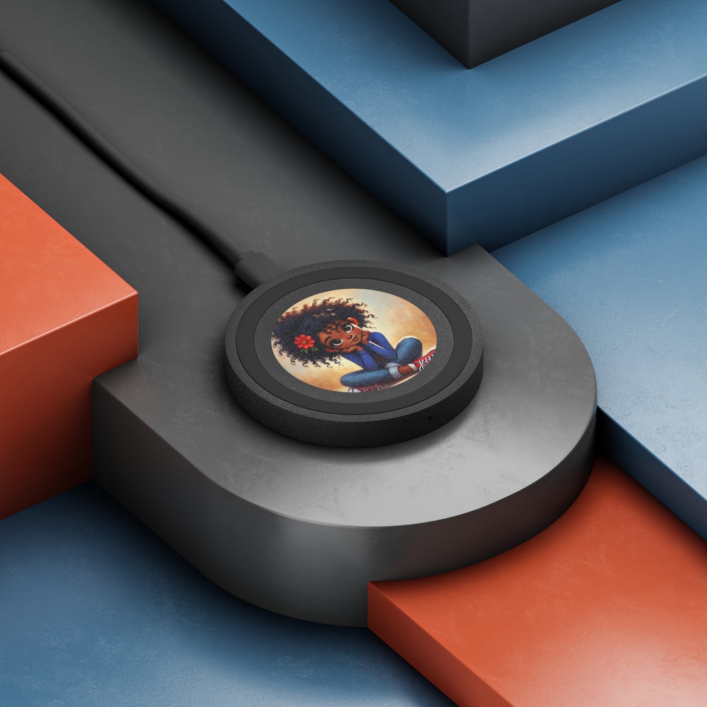 Cute Girl Design Wireless Charging Pad - Fun & Functional Tech Accessory