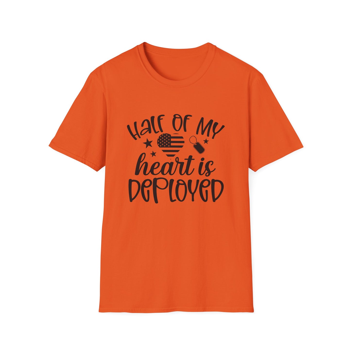 Unisex Softstyle T-Shirt - half of my heart is deployed
