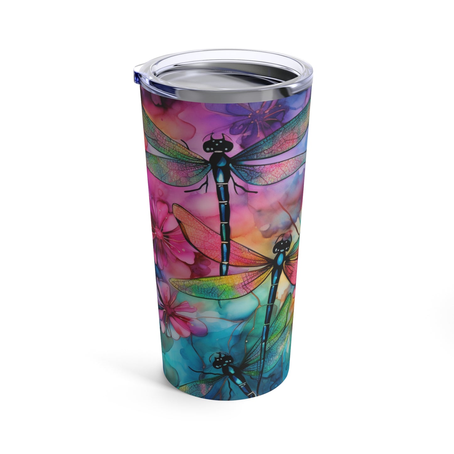 Tumbler 20oz - Alcohol Ink Dragonflies