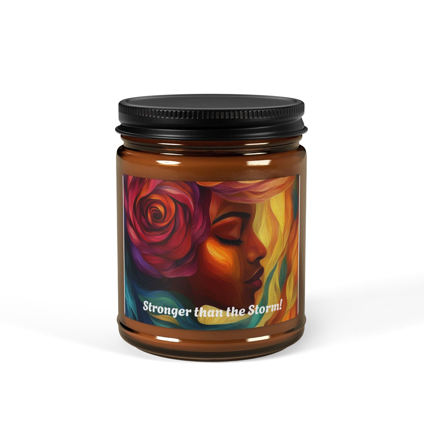 Scented Soy Candle (Multi-Size, Amber Jar) - Stronger than the Storm
