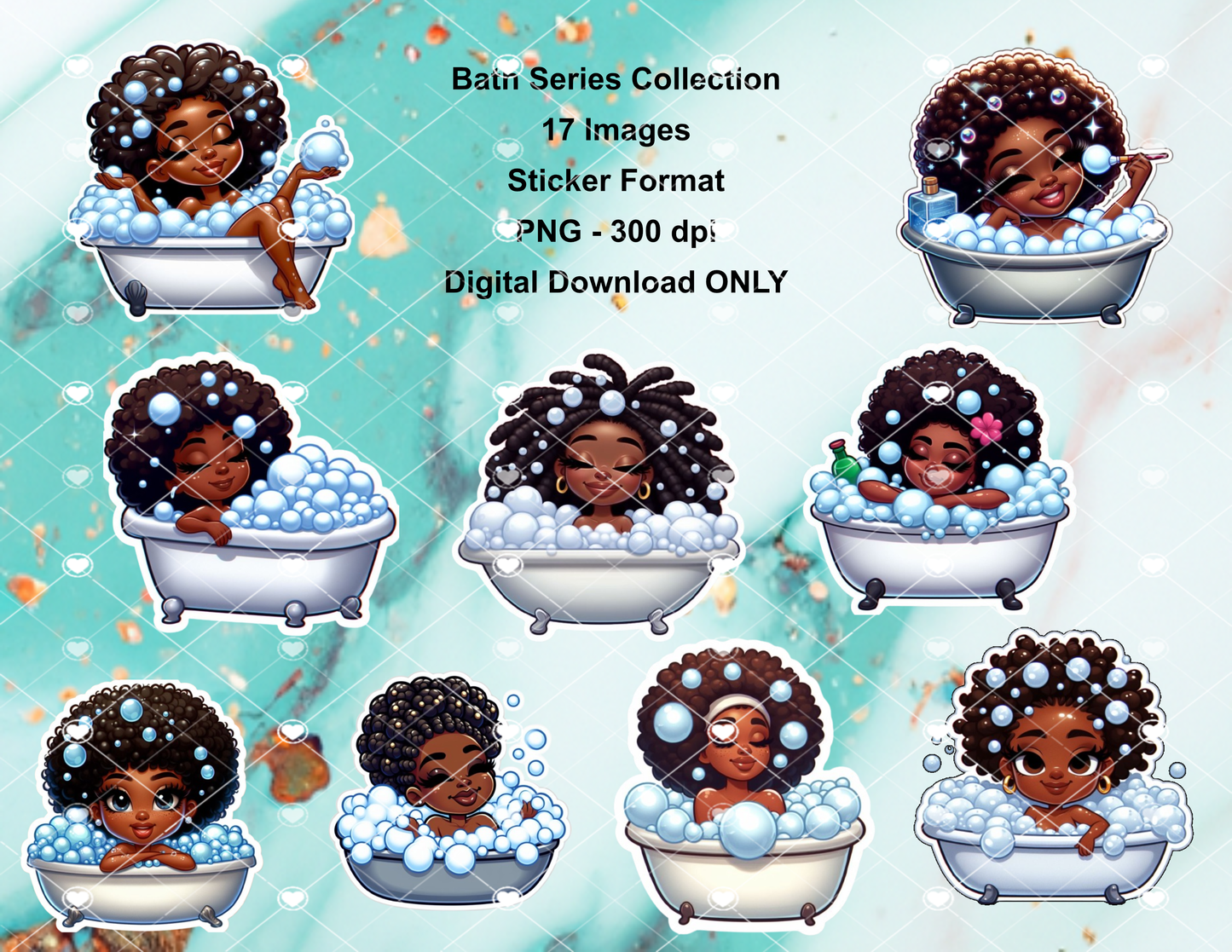 Relaxing Bath Stickers - 17 images/files