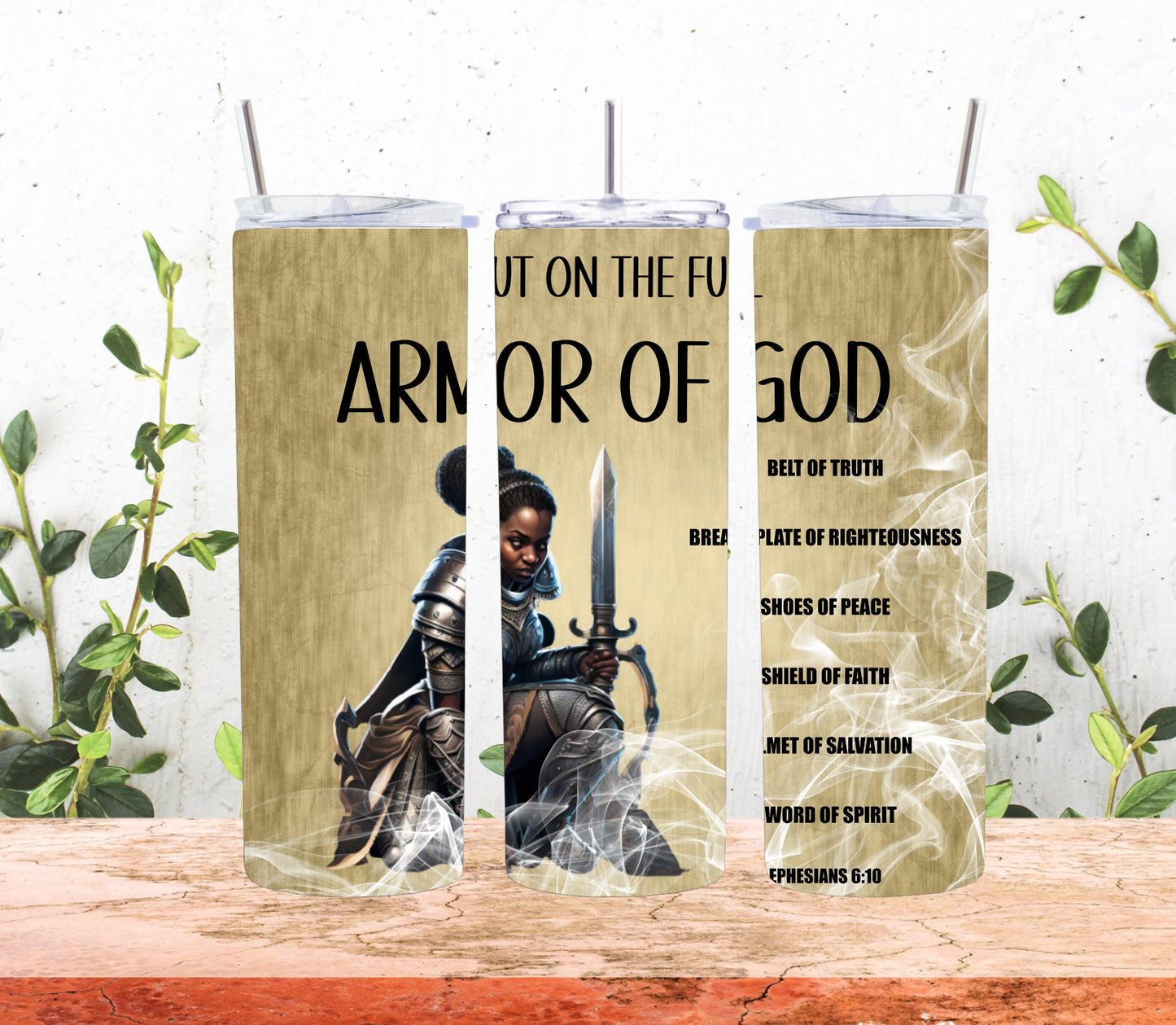 5 PNGs Bundle - 20 oz Sublimation Tumbler Wrap - Armor of God