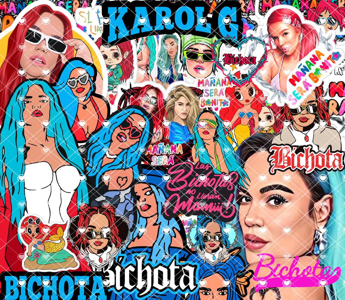 1 PNG - 20 oz Sublimation Tumbler Wrap - Karol G