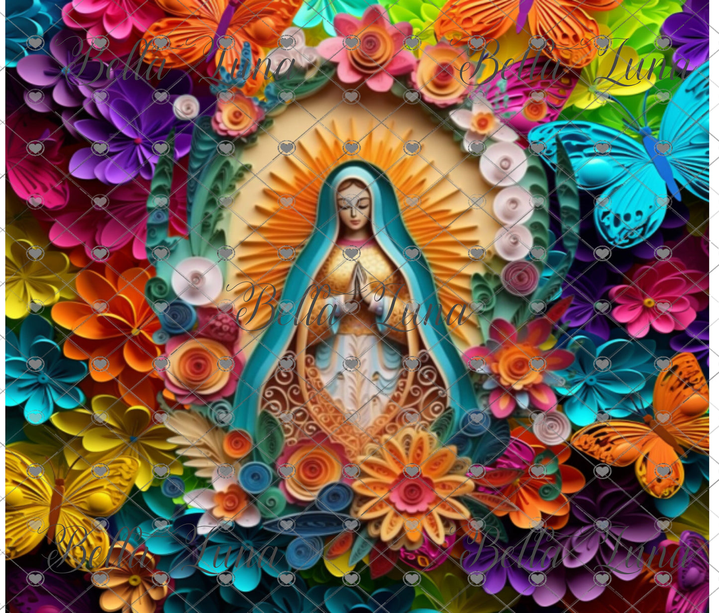 3D Virgen de Guadalupe Tumbler Wraps - Bundle of 5