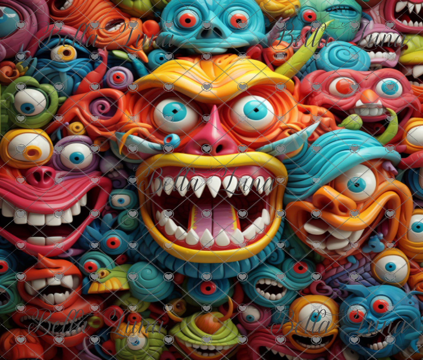3d Colorful Monsters - 5 images