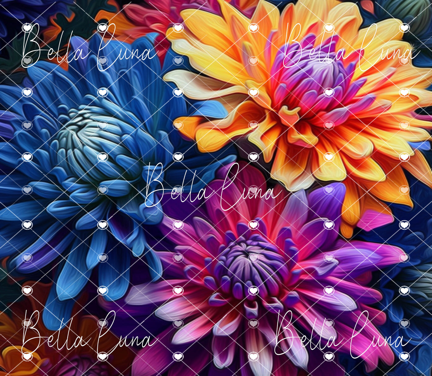 3D Colorful Flowers Tumbler Wraps Bundles - 5 images plus BONUS wraps