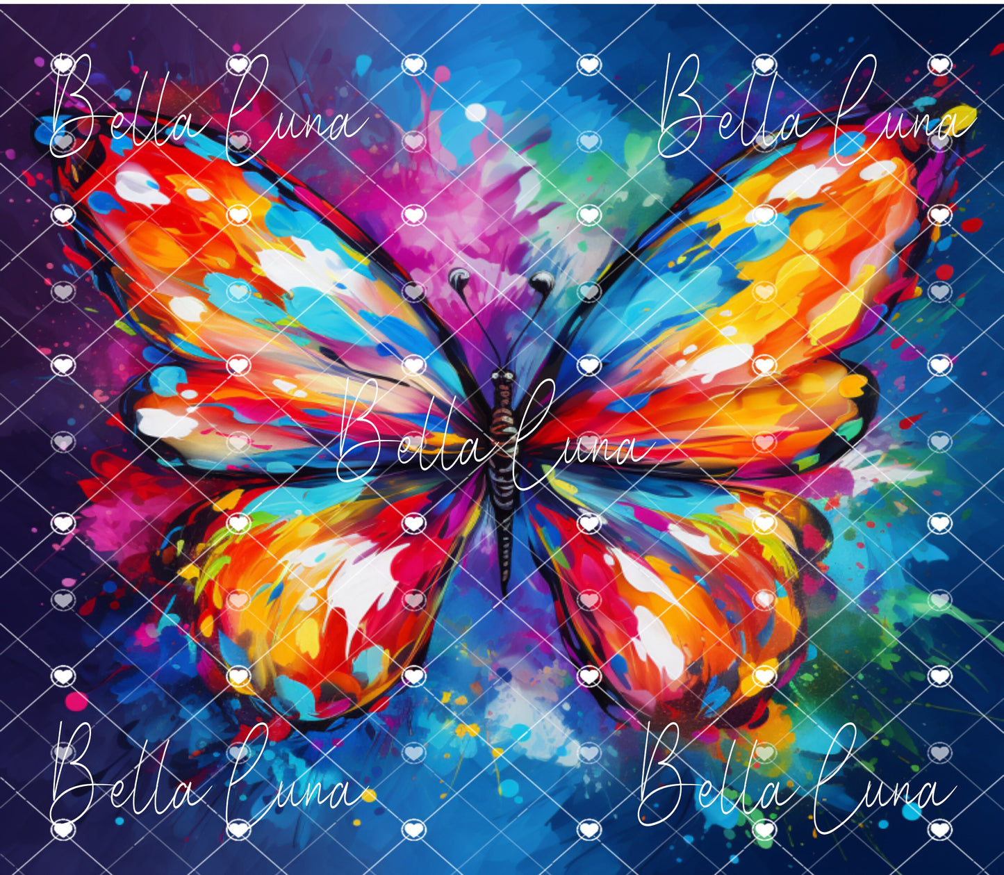 3D Painted Butterflies Tumbler Wrap Bundle - 12 images/tumbler wraps