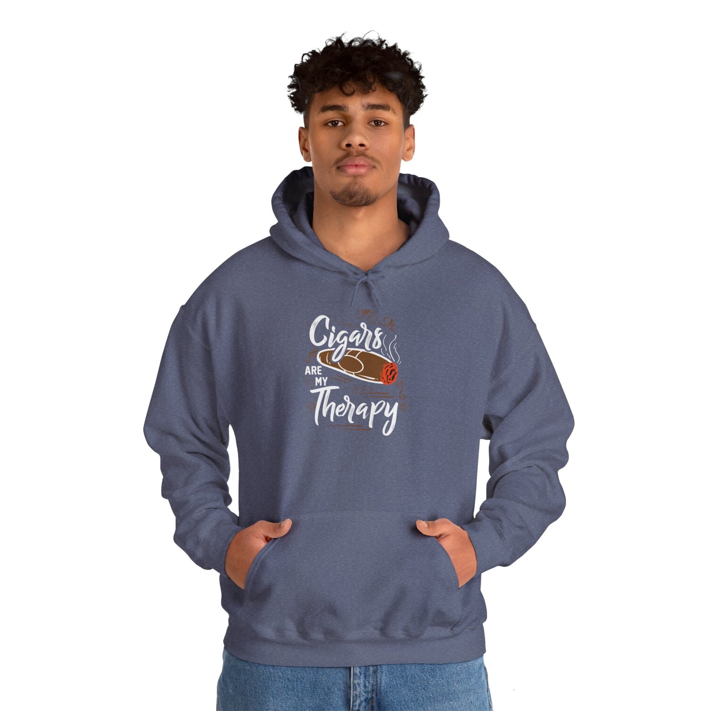 Unisex Heavy Blend™ Hooded Sweatshirt - Cigar is my Therapy