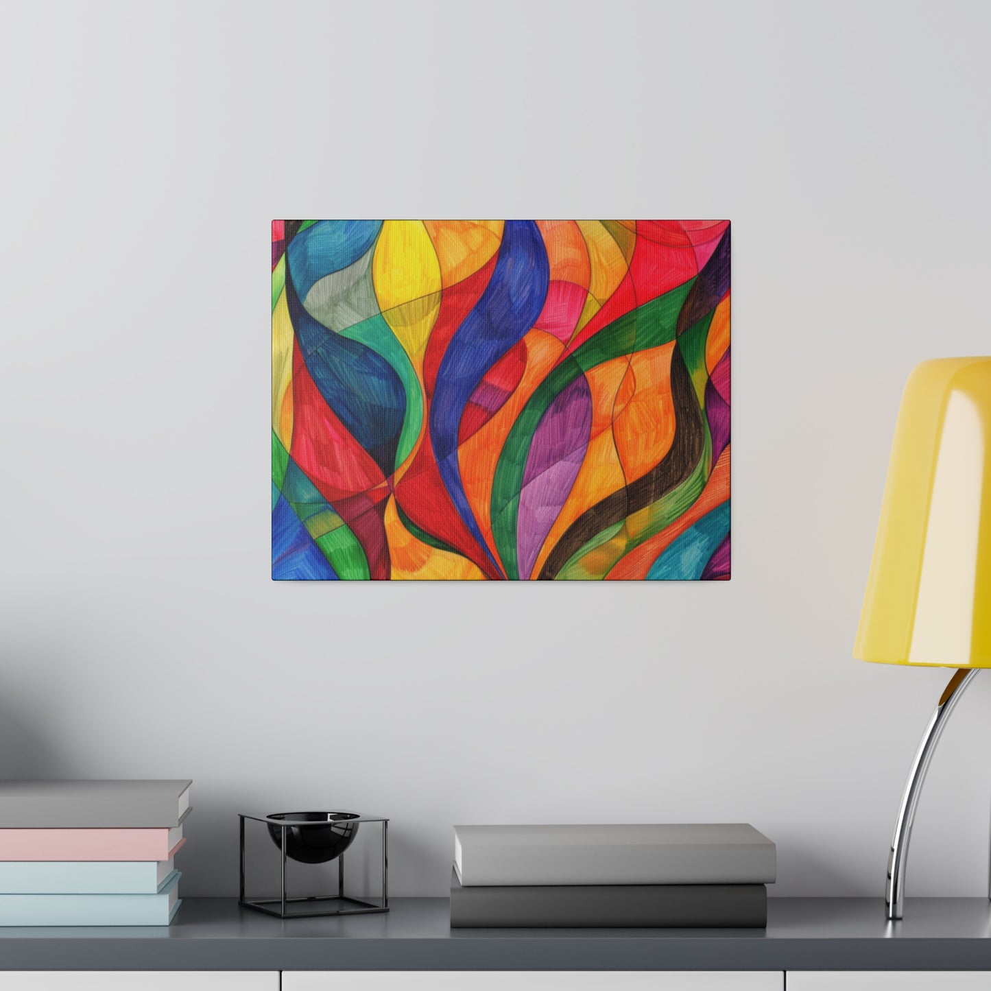 Matte Canvas, Stretched, 0.75" - Abstract Colorful Design