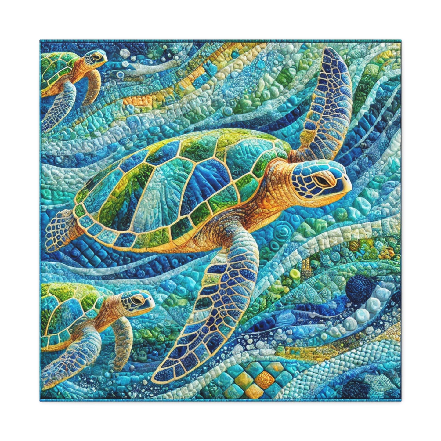 Canvas Gallery Wraps - Quilted Sea turtle