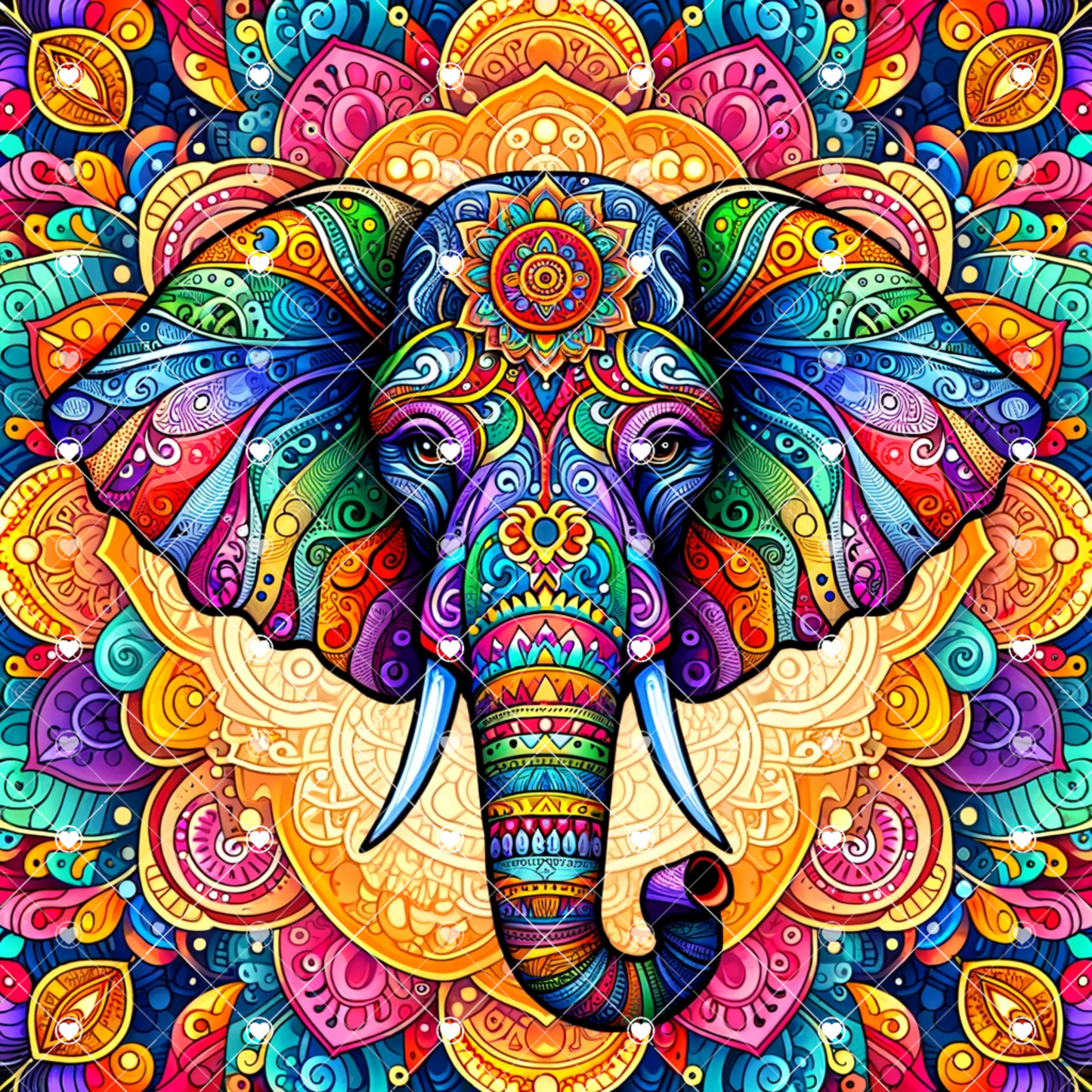 Mandala elephant Digital Art - 12 x 12