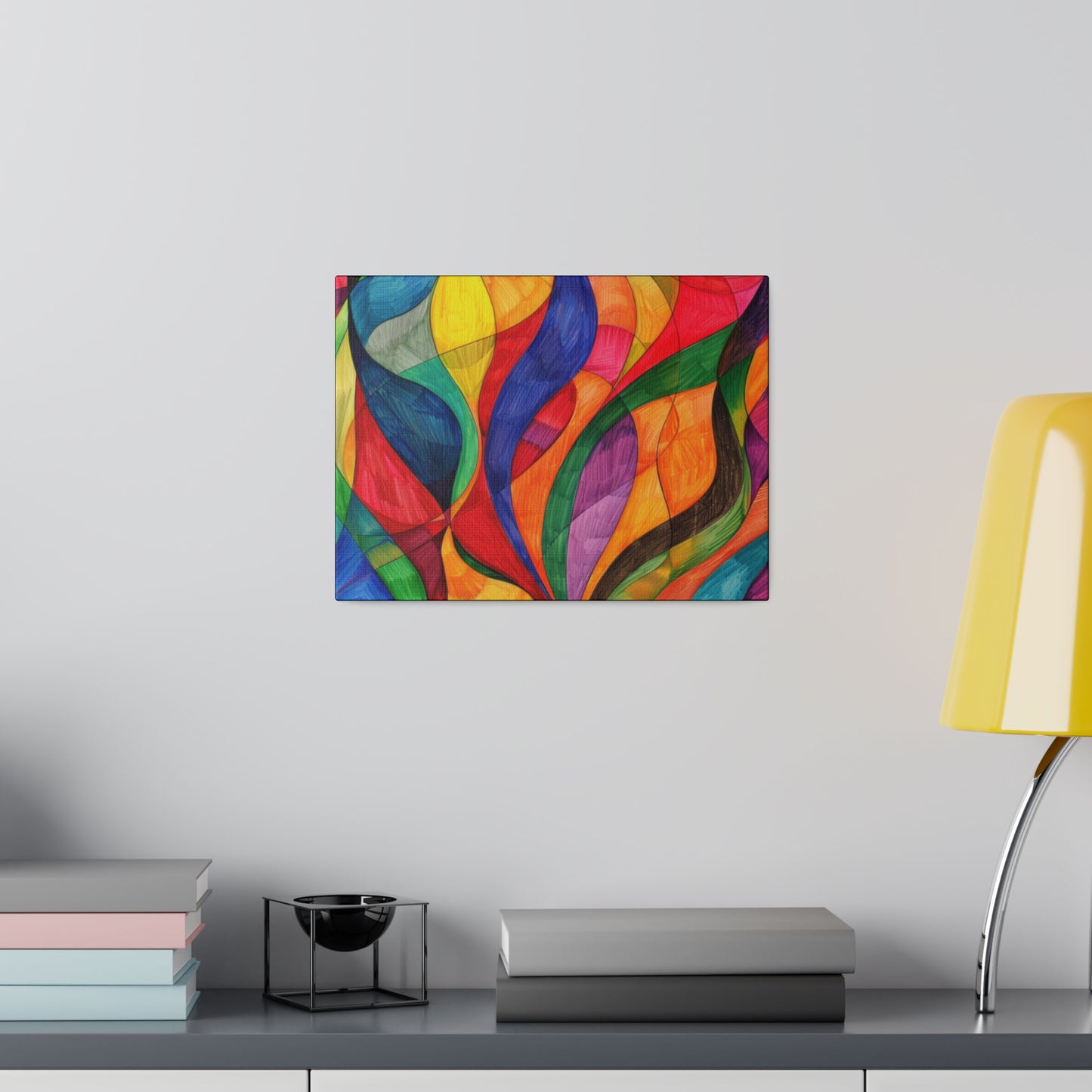 Matte Canvas, Stretched, 0.75" - Abstract Colorful Design