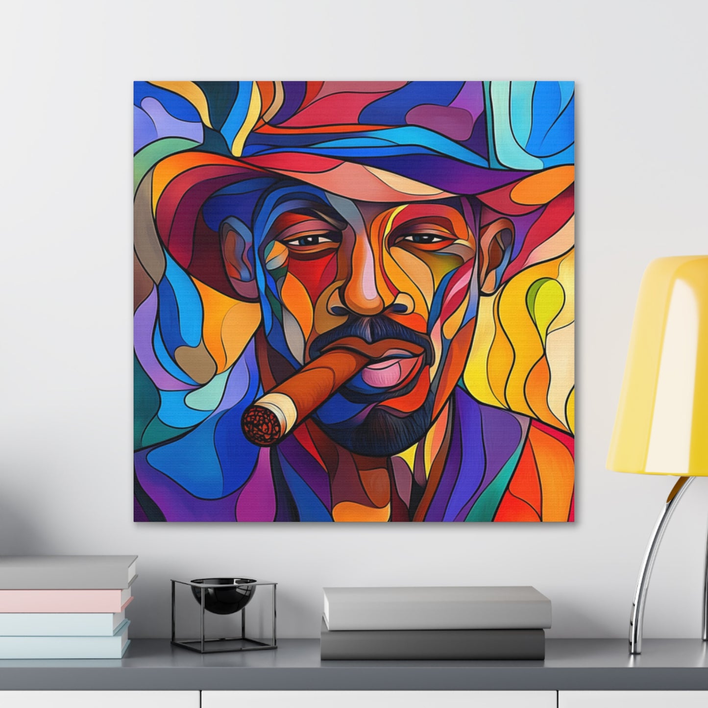 Canvas Gallery Wraps - Abstract Colorful Cigar Lover