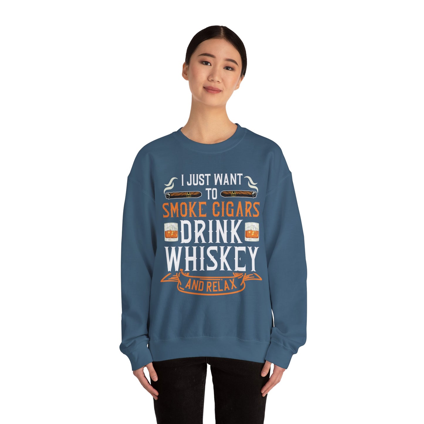 Unisex Heavy Blend™ Crewneck Sweatshirt - I just want to smoke