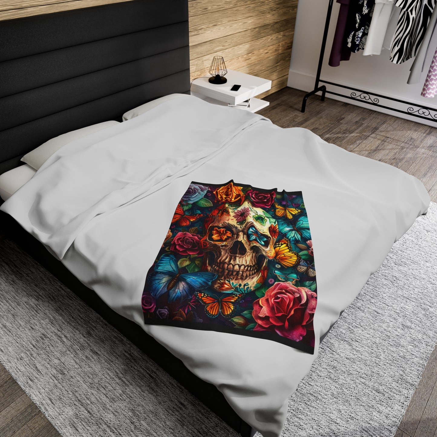 Velveteen Plush Blanket - Skull