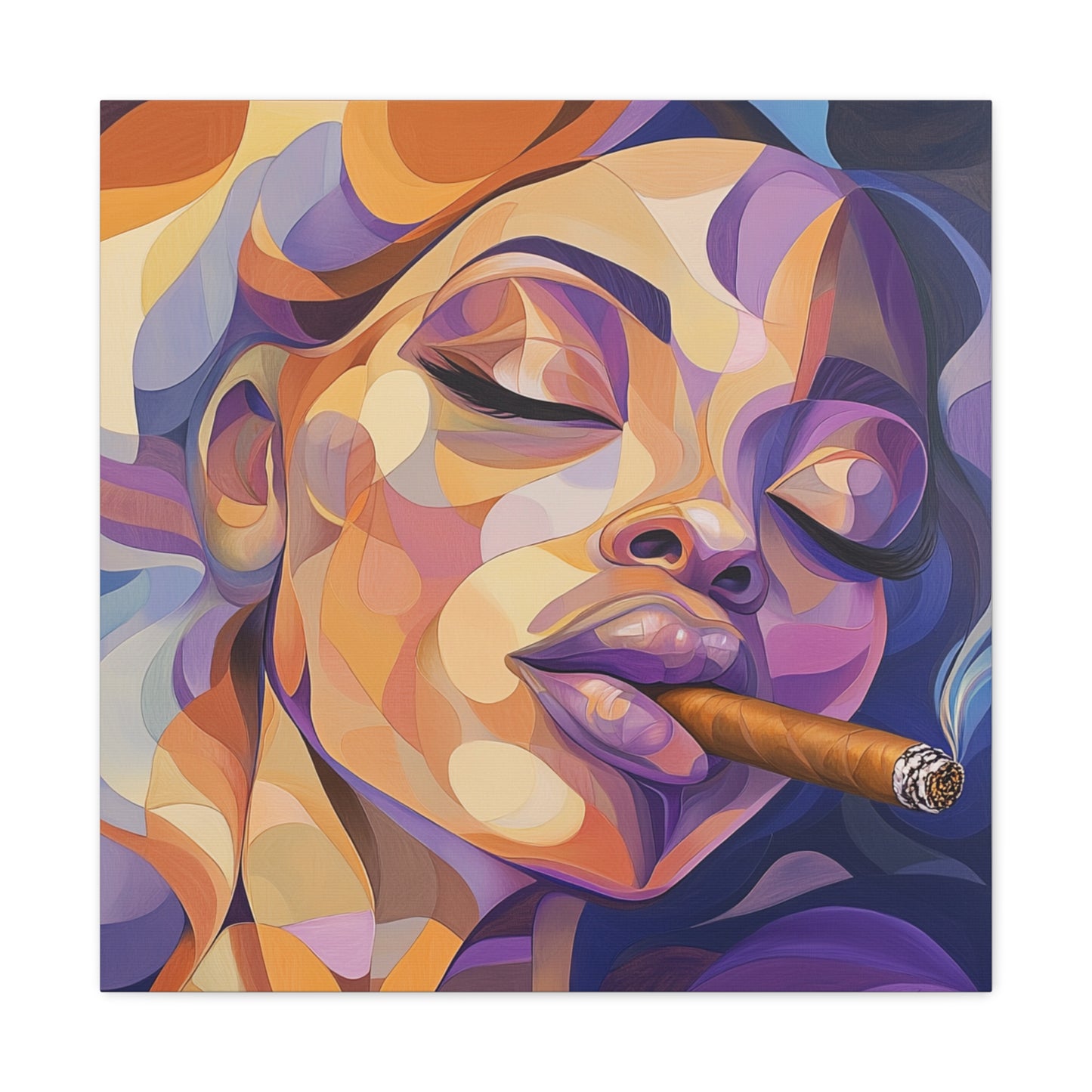 Canvas Gallery Wraps - Woman Cigar Lover