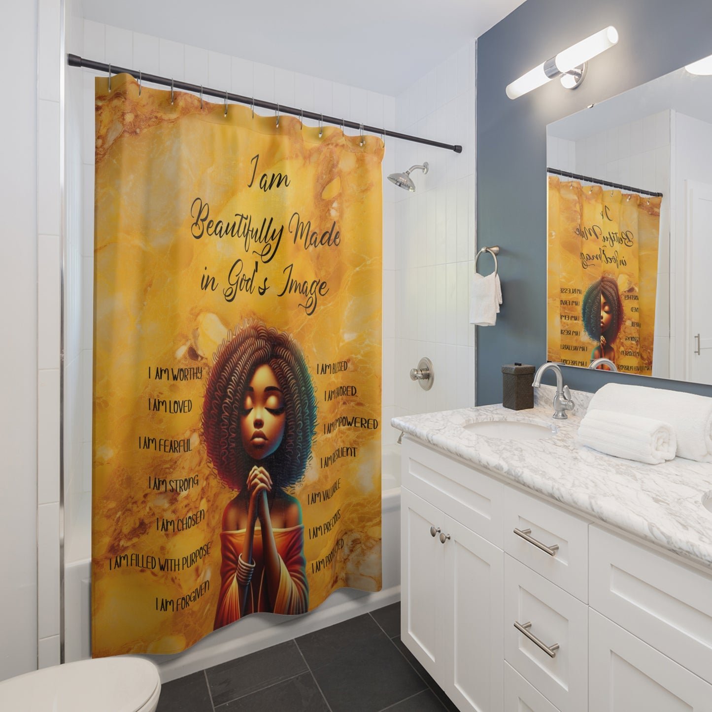 Shower Curtains - I am beautifully made in God's  image