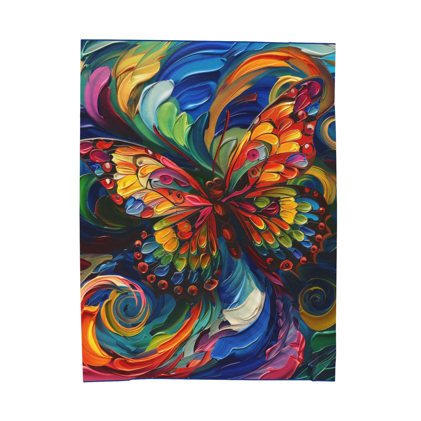 Velveteen Plush Blanket - Colorful Butterfly