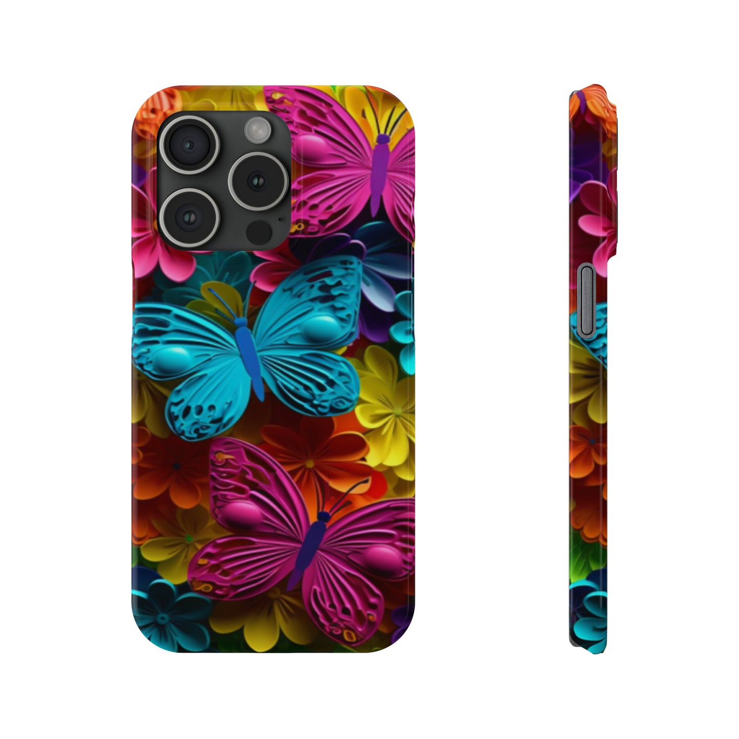 Slim Phone Cases - Colorful Butterflies