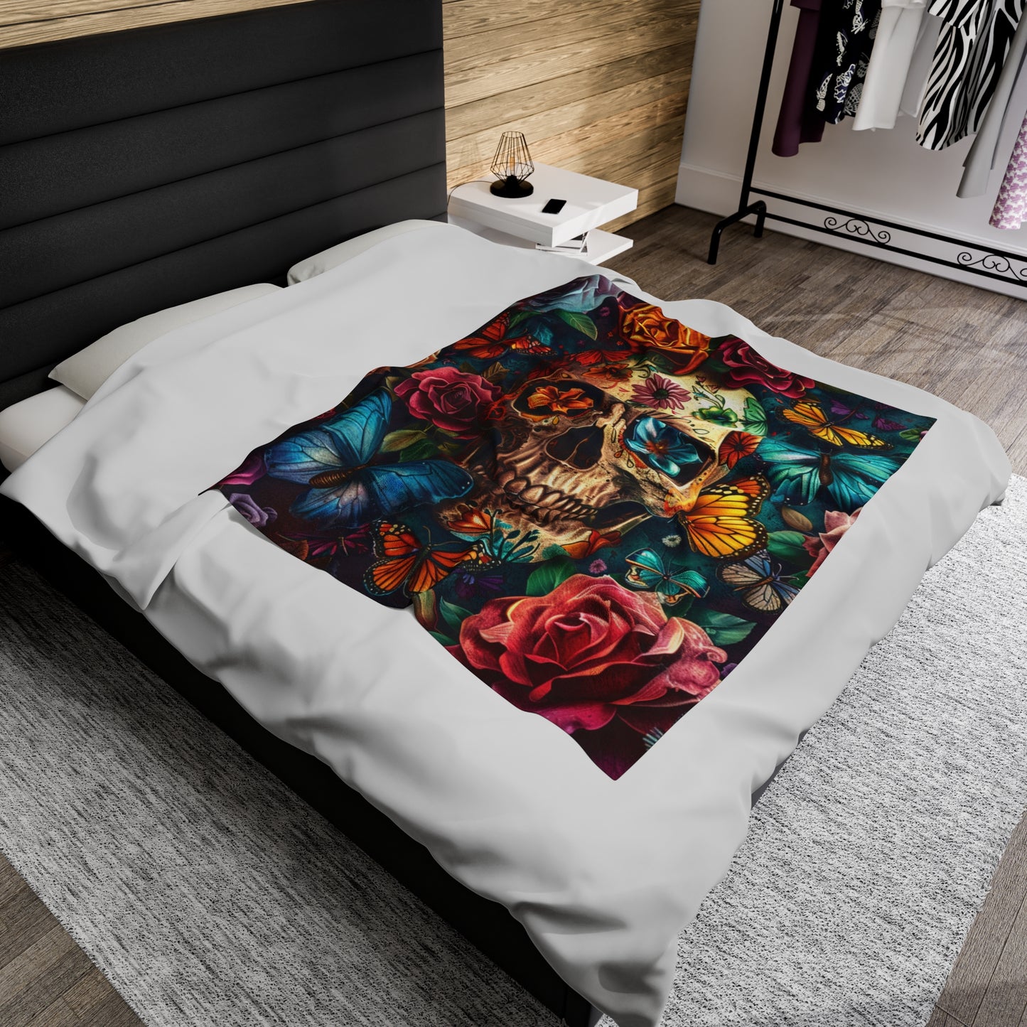 Velveteen Plush Blanket - Skull