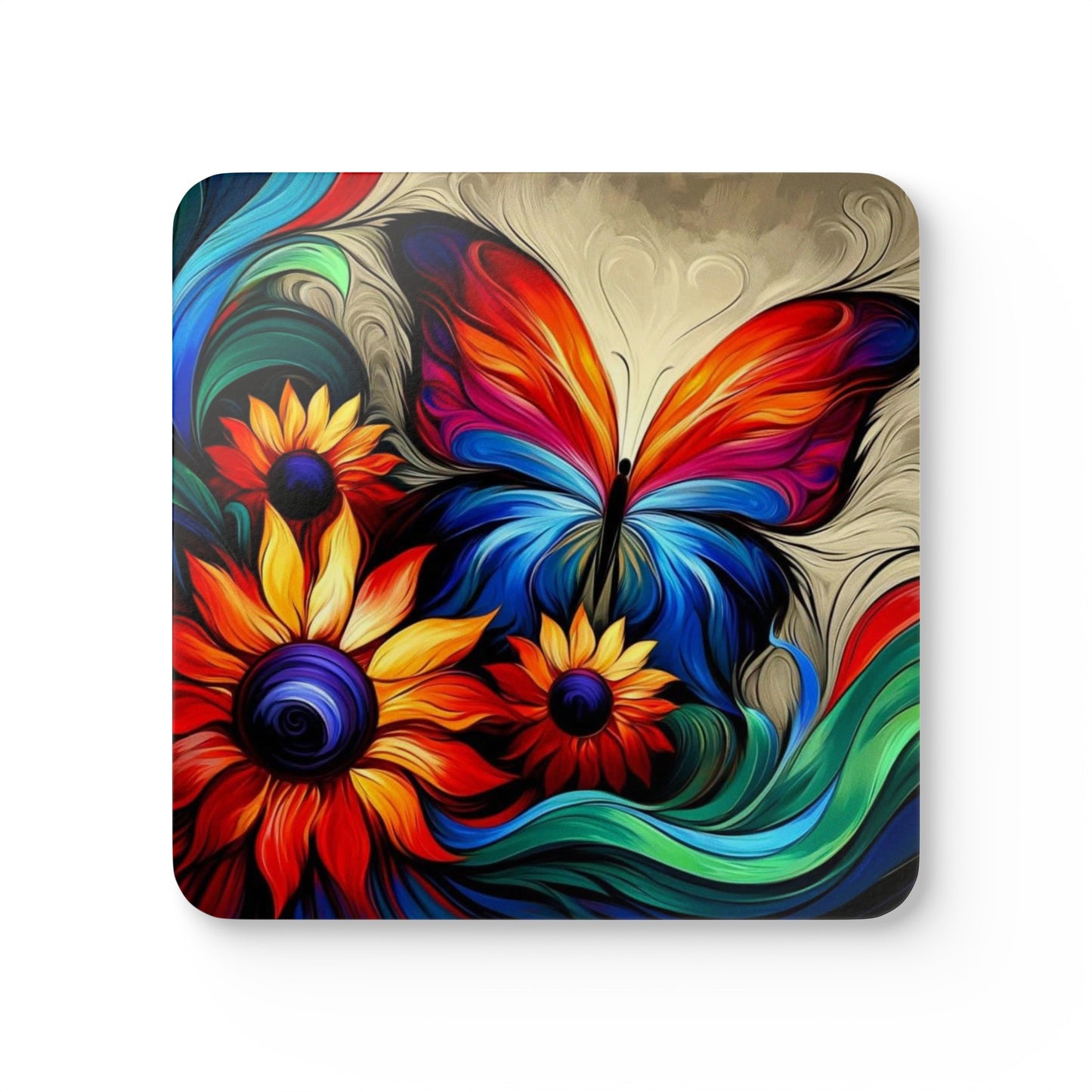 Corkwood Coaster Set - the colors of the wind