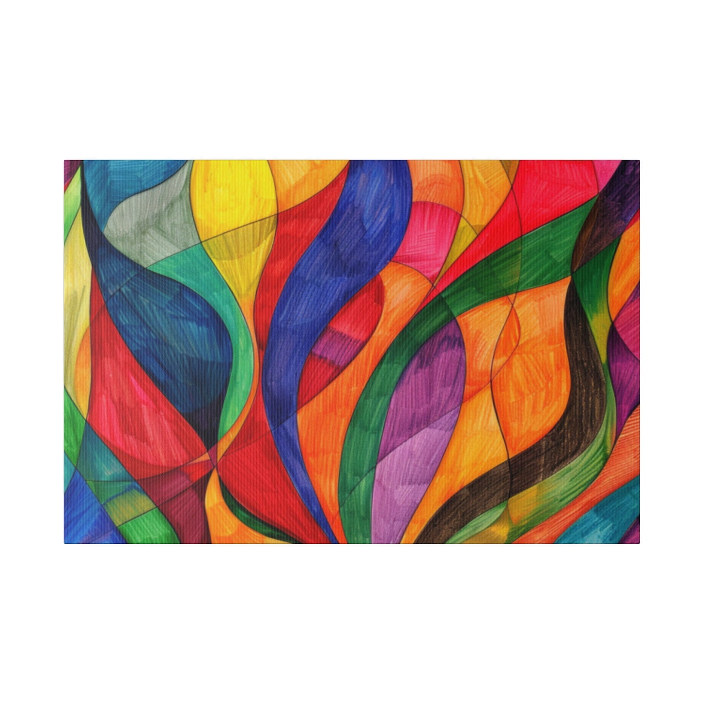 Matte Canvas, Stretched, 0.75" - Abstract Colorful Design