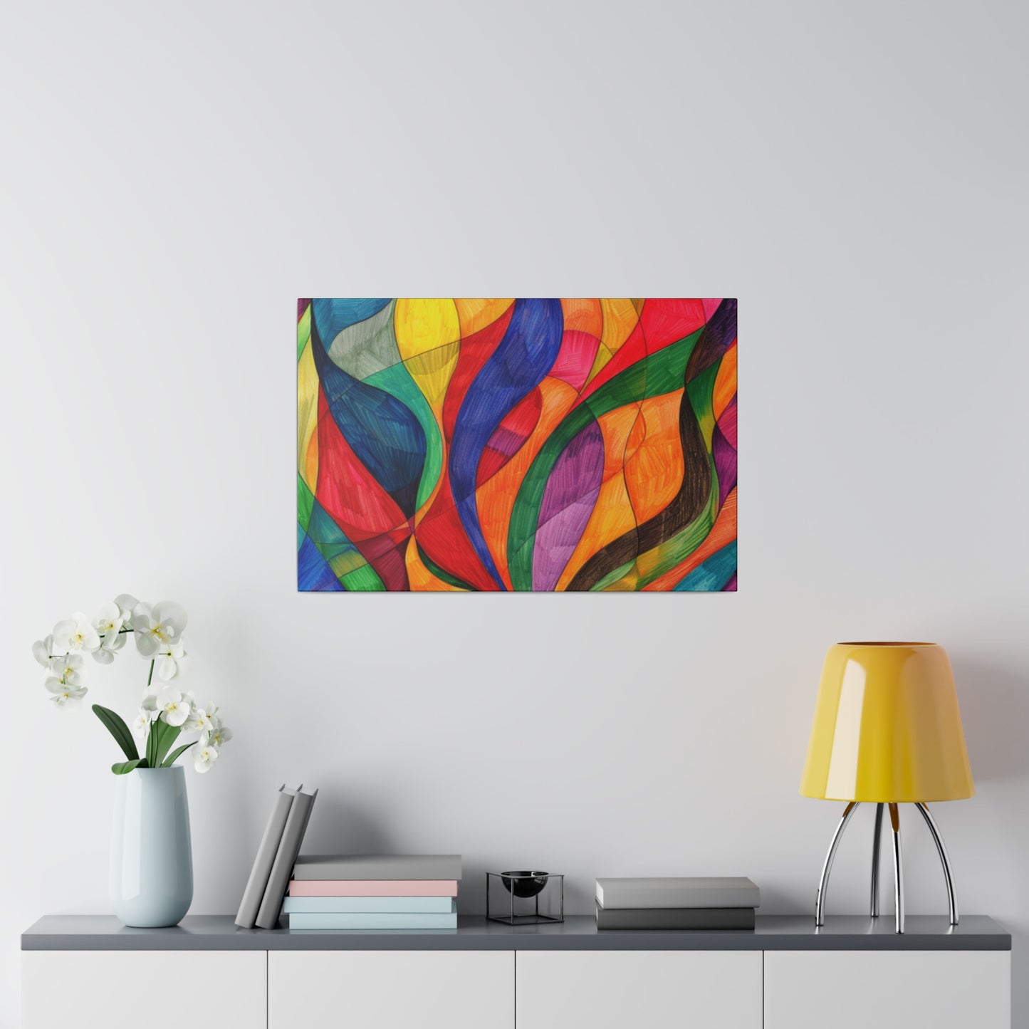 Matte Canvas, Stretched, 0.75" - Abstract Colorful Design