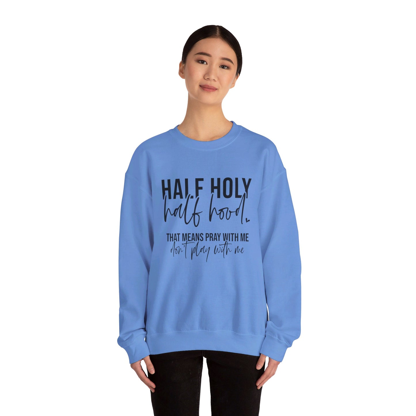 Unisex Heavy Blend™ Crewneck Sweatshirt - HALF HJOLY HALF HOOD