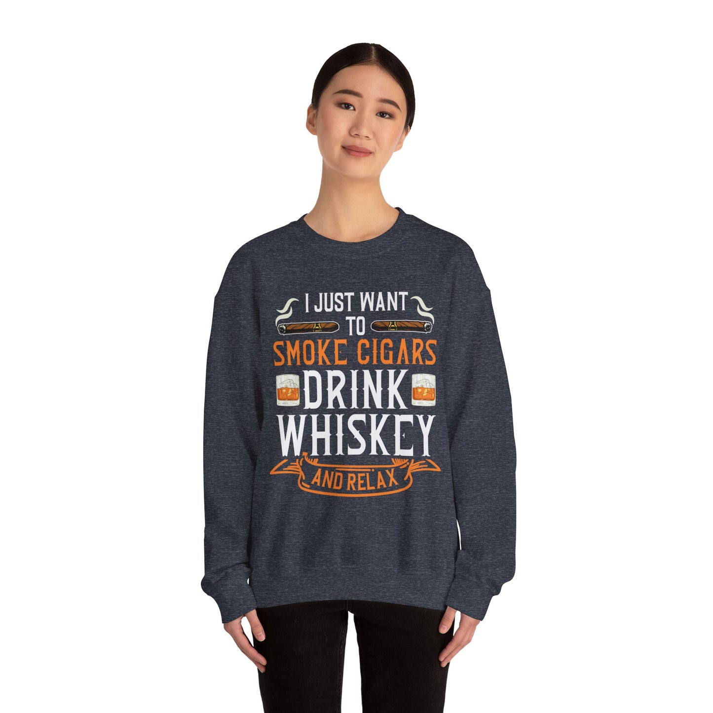 Unisex Heavy Blend™ Crewneck Sweatshirt - I just want to smoke