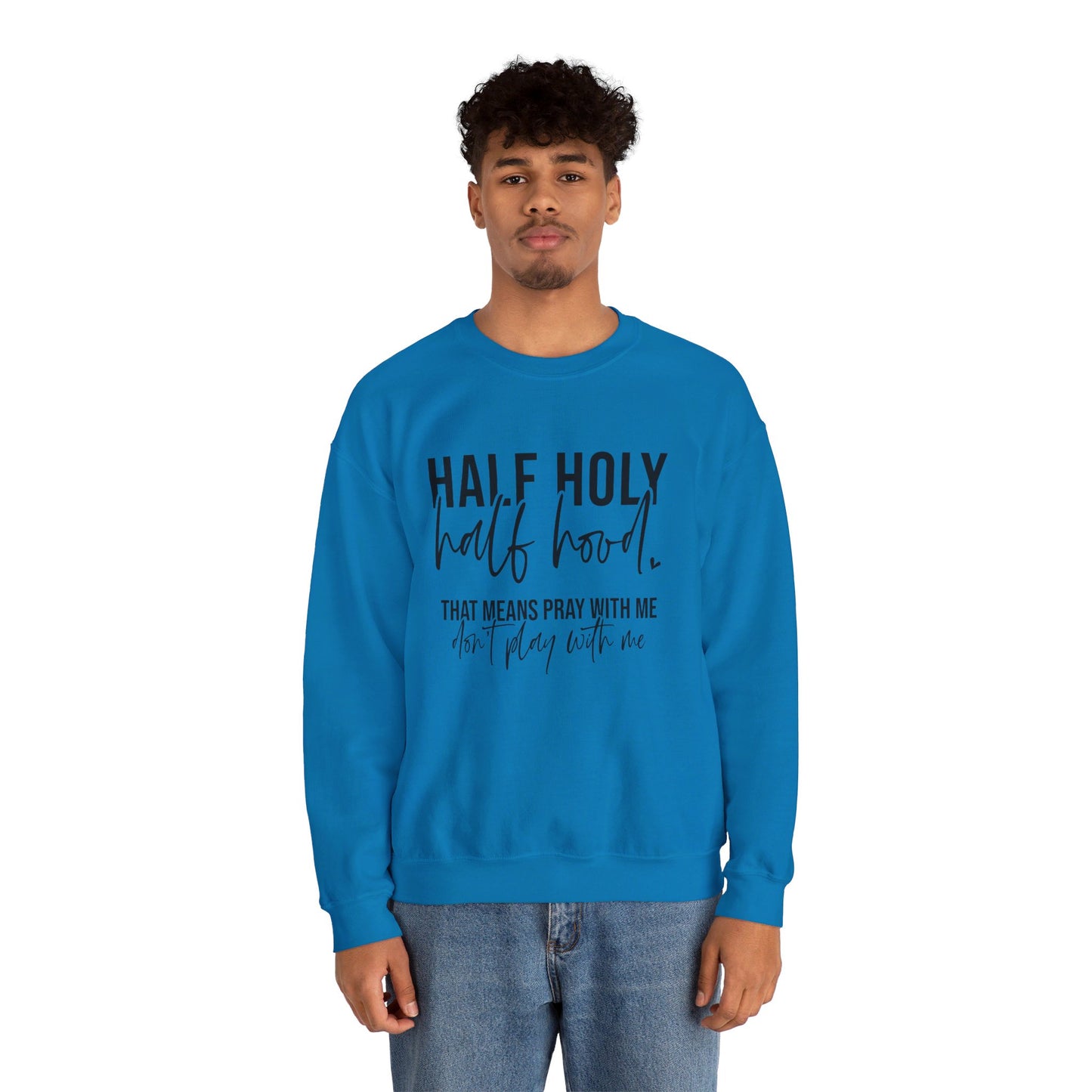 Unisex Heavy Blend™ Crewneck Sweatshirt - HALF HJOLY HALF HOOD