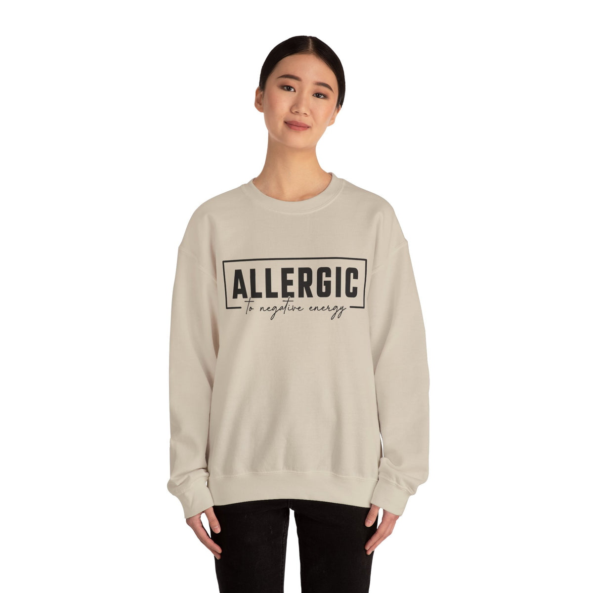 Unisex Heavy Blend™ Crewneck Sweatshirt - Allergic to Negative Energy