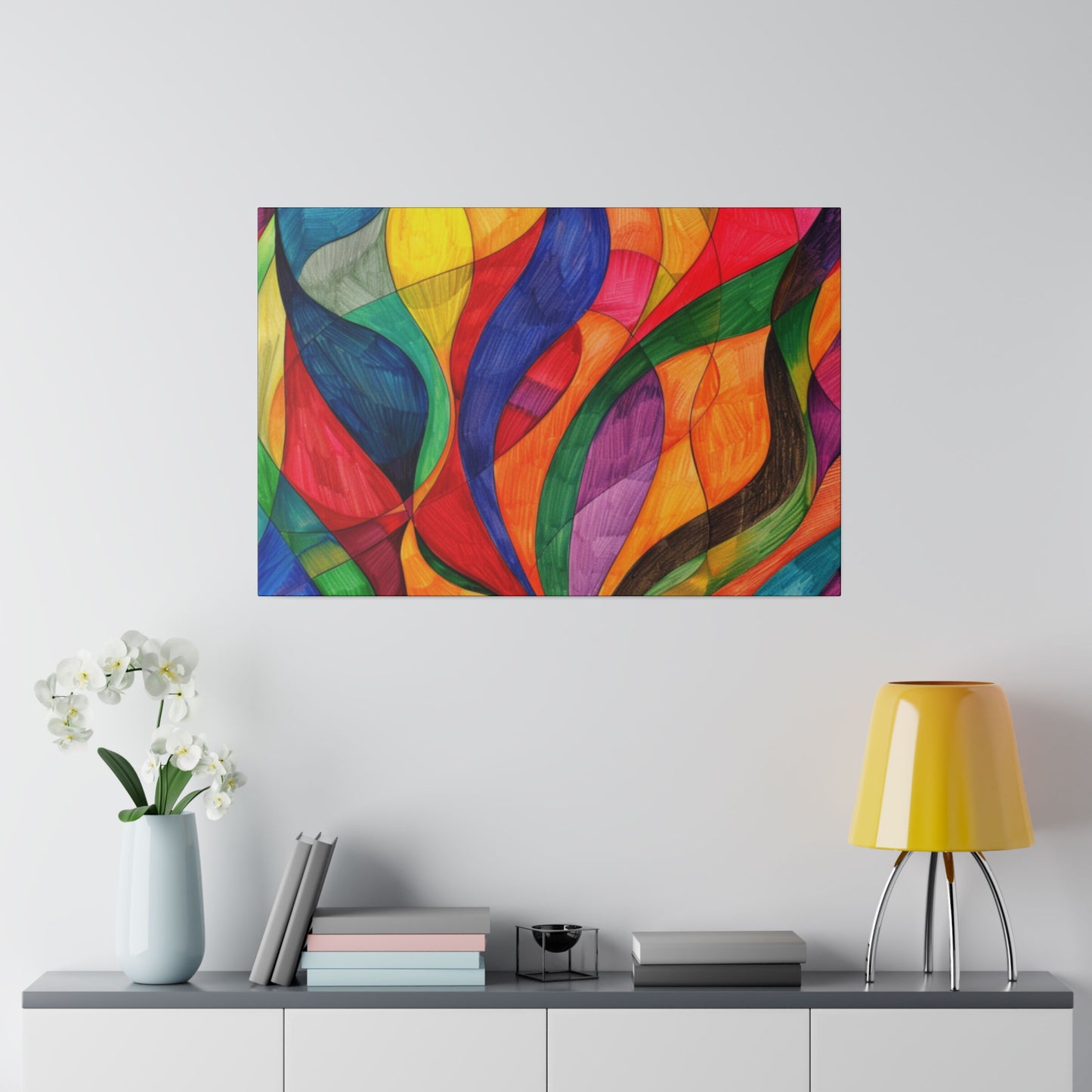 Matte Canvas, Stretched, 0.75" - Abstract Colorful Design