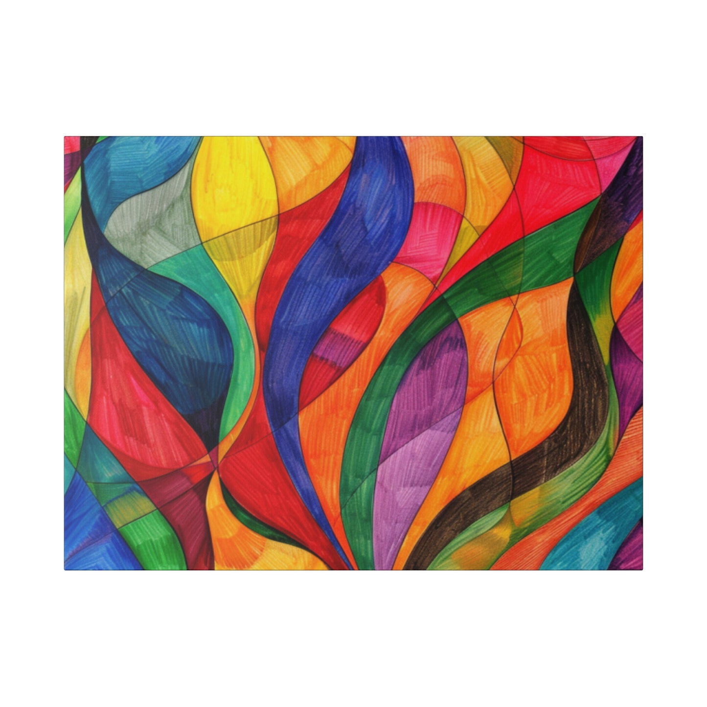 Matte Canvas, Stretched, 0.75" - Abstract Colorful Design