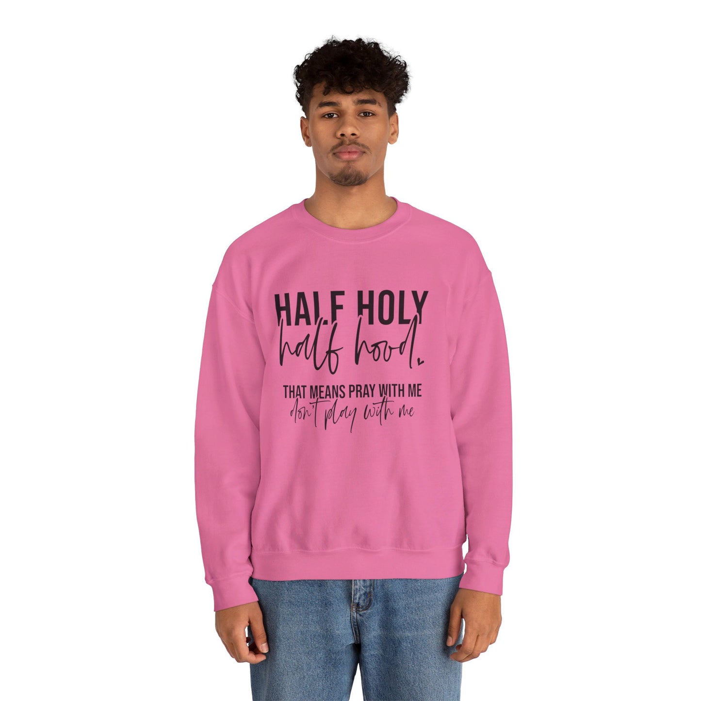 Unisex Heavy Blend™ Crewneck Sweatshirt - HALF HJOLY HALF HOOD