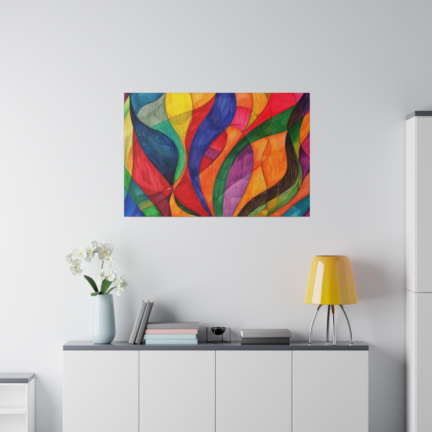 Matte Canvas, Stretched, 0.75" - Abstract Colorful Design