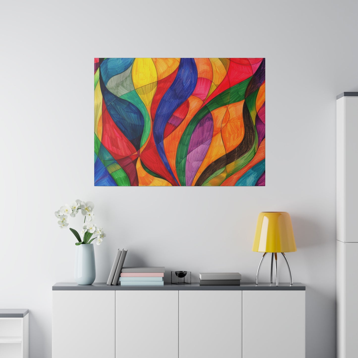 Matte Canvas, Stretched, 0.75" - Abstract Colorful Design