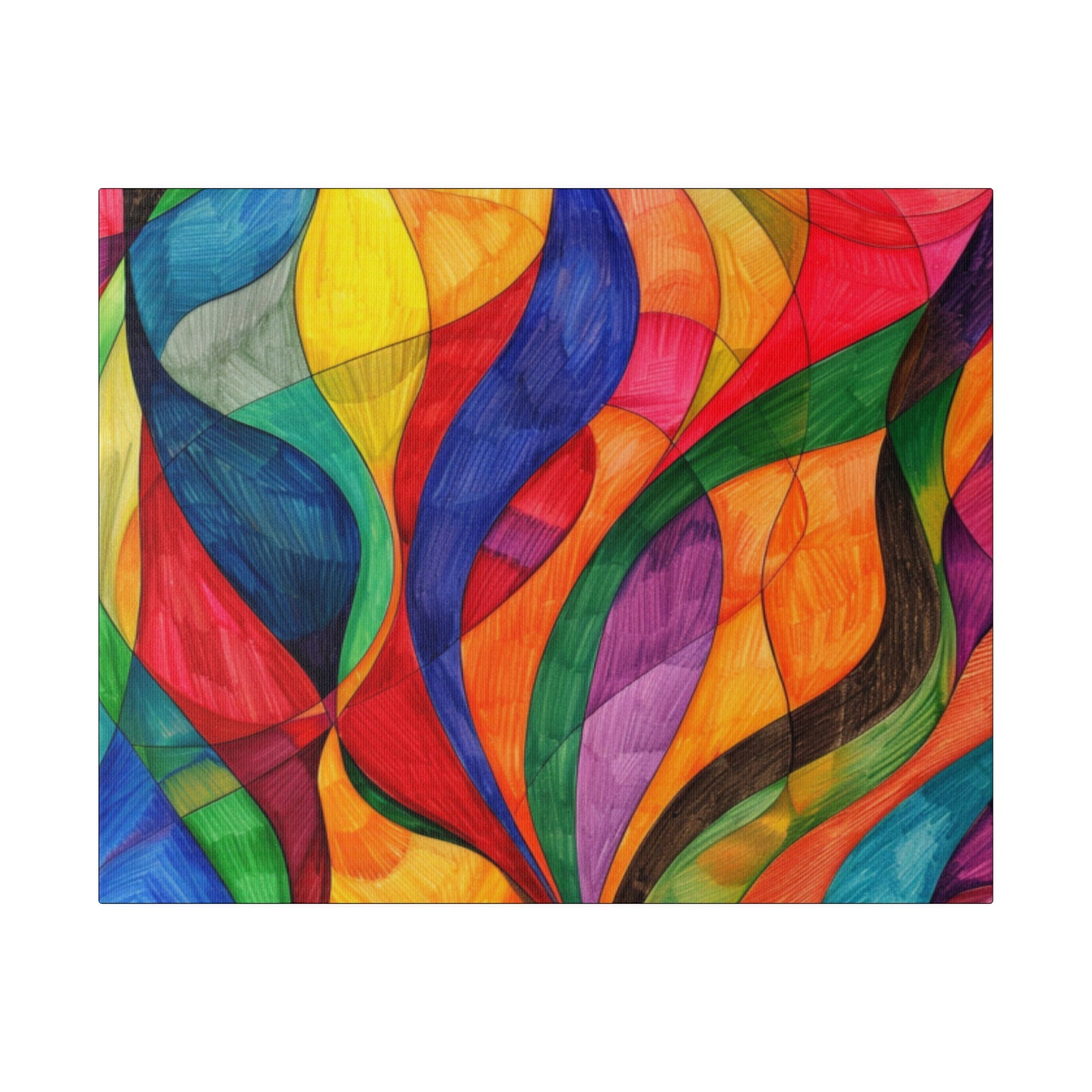 Matte Canvas, Stretched, 0.75" - Abstract Colorful Design