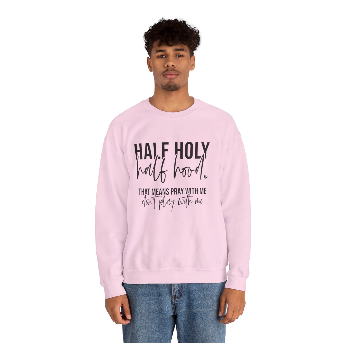 Unisex Heavy Blend™ Crewneck Sweatshirt - HALF HJOLY HALF HOOD