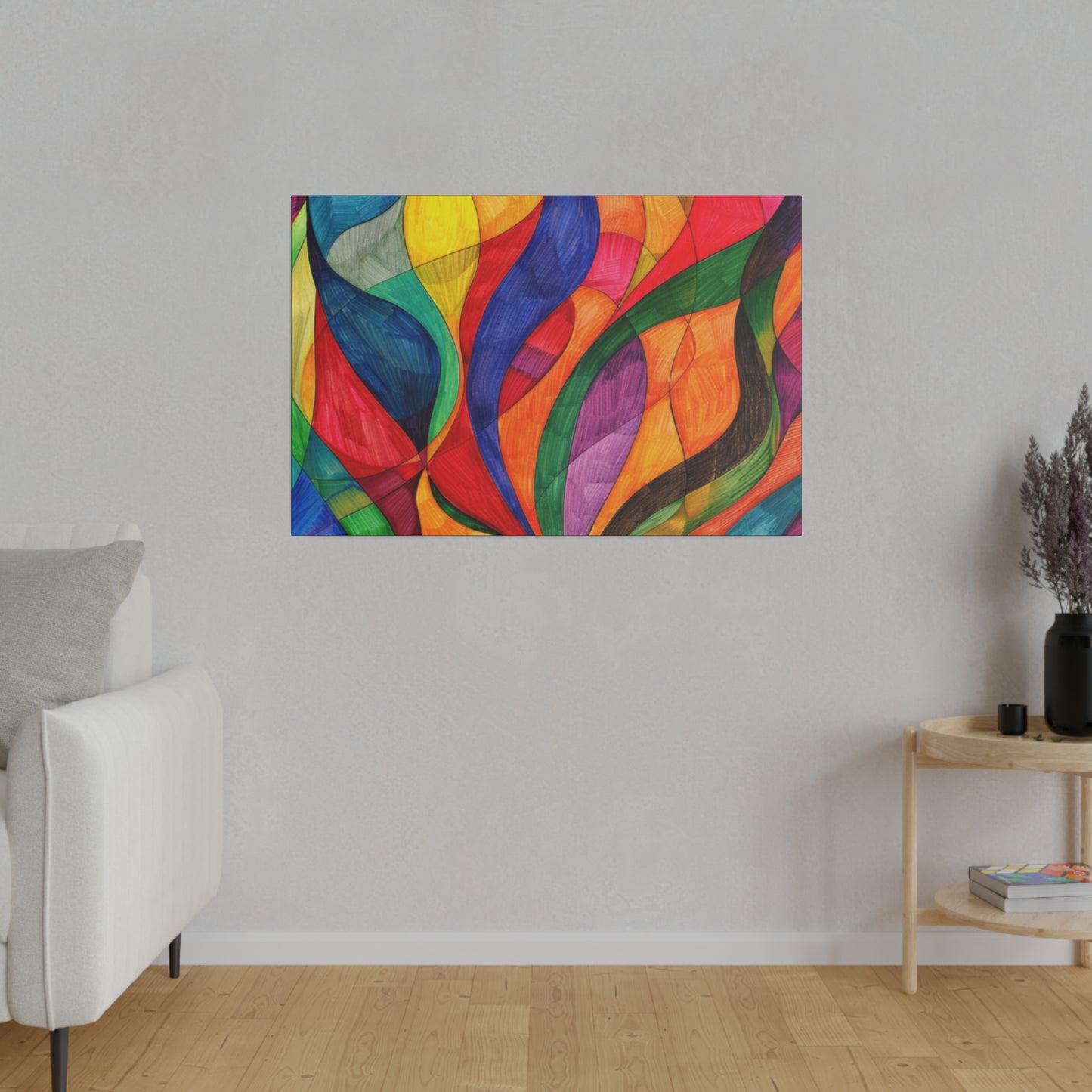 Matte Canvas, Stretched, 0.75" - Abstract Colorful Design