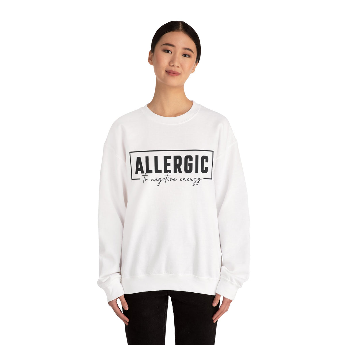 Unisex Heavy Blend™ Crewneck Sweatshirt - Allergic to Negative Energy