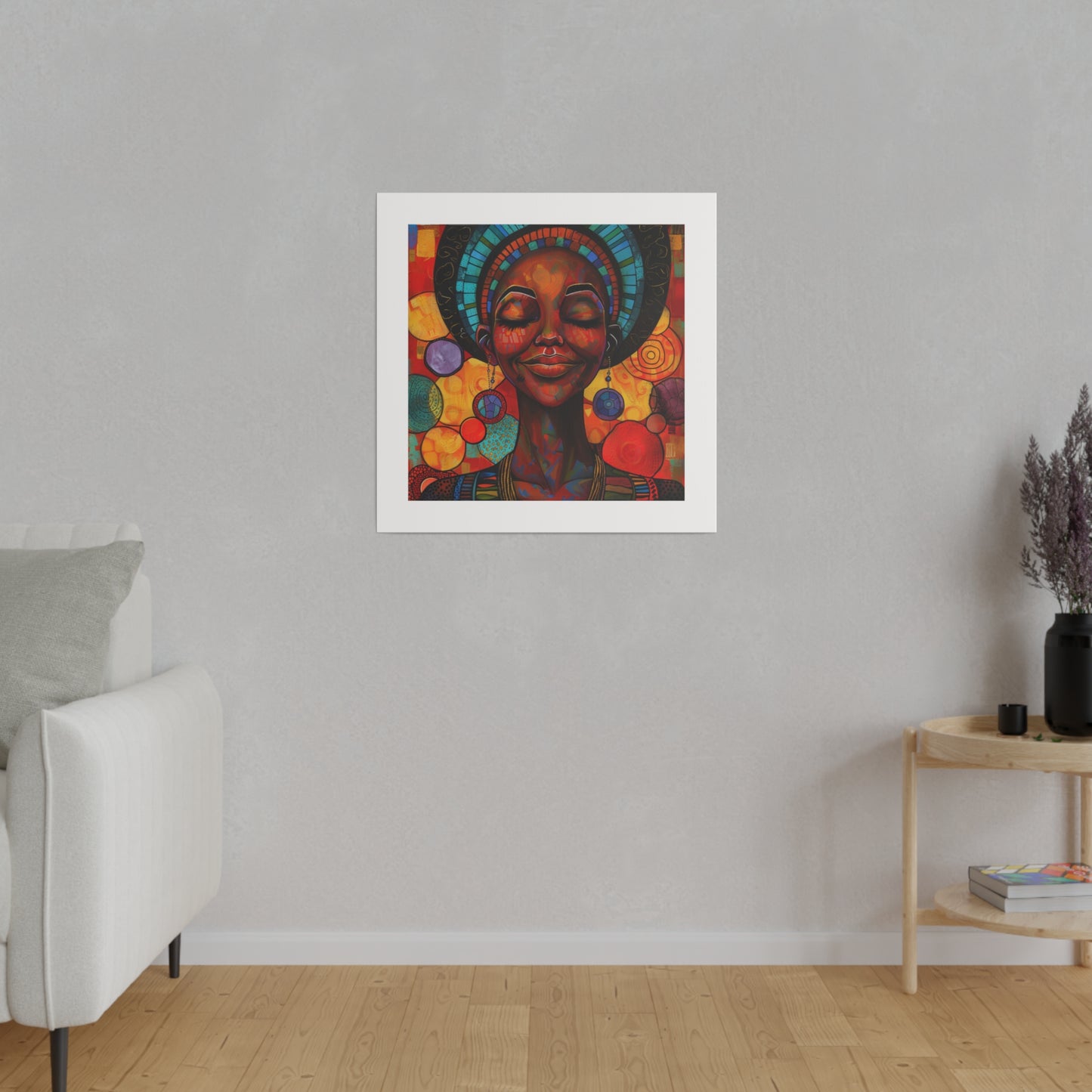Matte Canvas, Stretched, 0.75" - Proud Black Woman