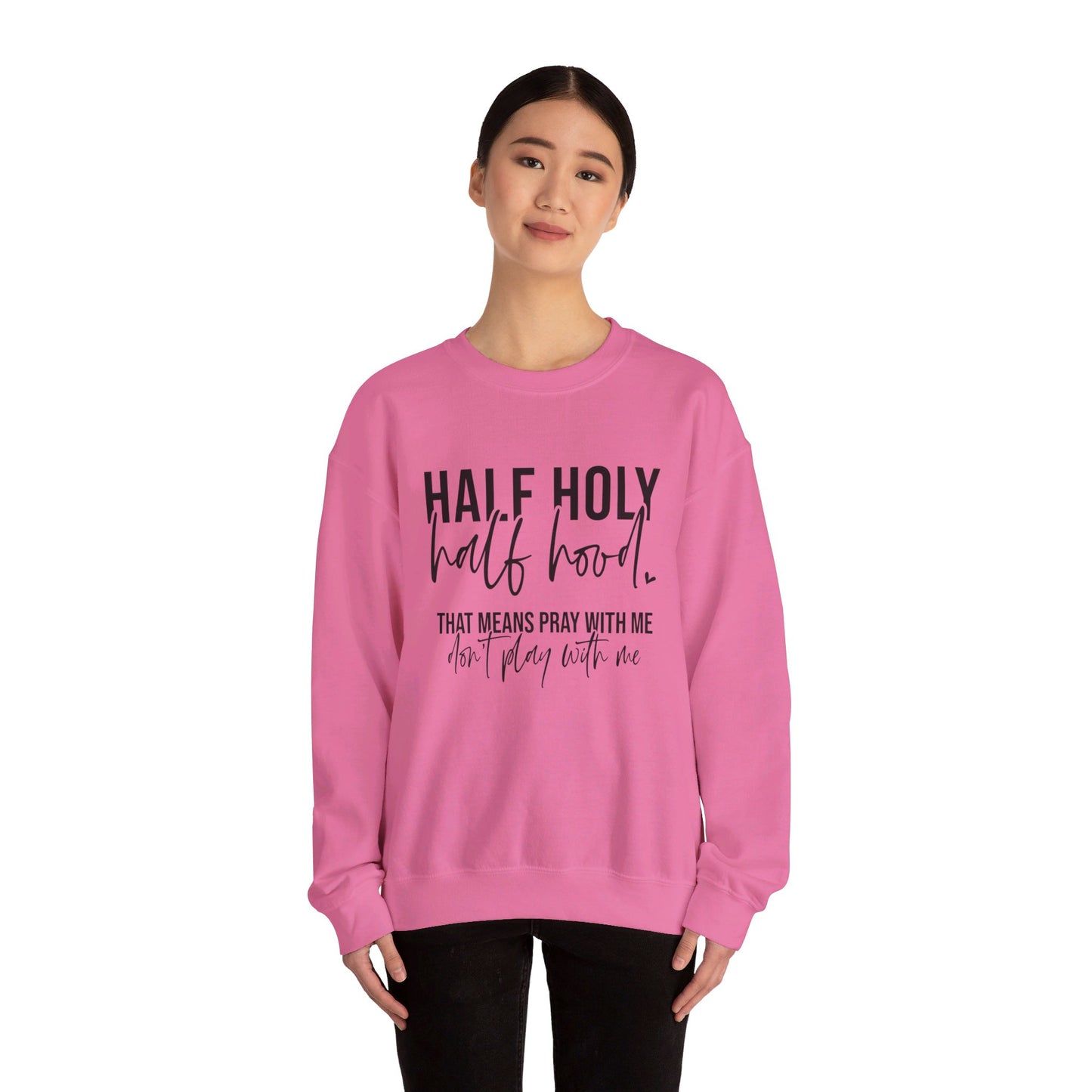 Unisex Heavy Blend™ Crewneck Sweatshirt - HALF HJOLY HALF HOOD