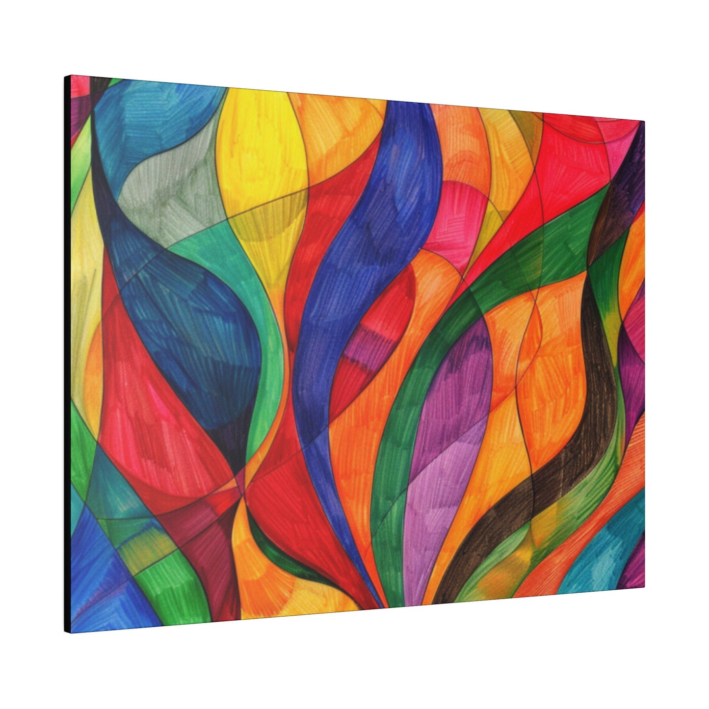 Matte Canvas, Stretched, 0.75" - Abstract Colorful Design